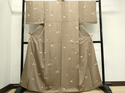 平和屋着物■上質な小紋　舞花文　金彩　正絹　逸品　CABL5904ou