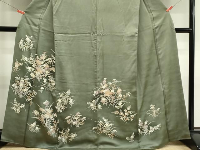 平和屋着物■訪問着　草花文　金彩　正絹　逸品　CABL5905ou