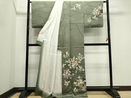 平和屋着物■訪問着　草花文　金彩　正絹　逸品　CABL5905ou