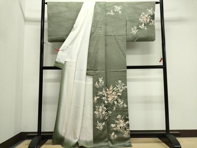 平和屋着物■訪問着　草花文　金彩　正絹　逸品　CABL5905ou