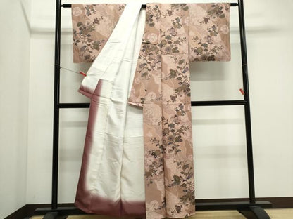 平和屋着物■上質な小紋　枝花文　金彩　正絹　逸品　CABL5906ou