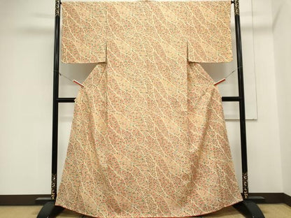 平和屋着物■上質な小紋　草花文　正絹　逸品　未使用　CABL5938ou