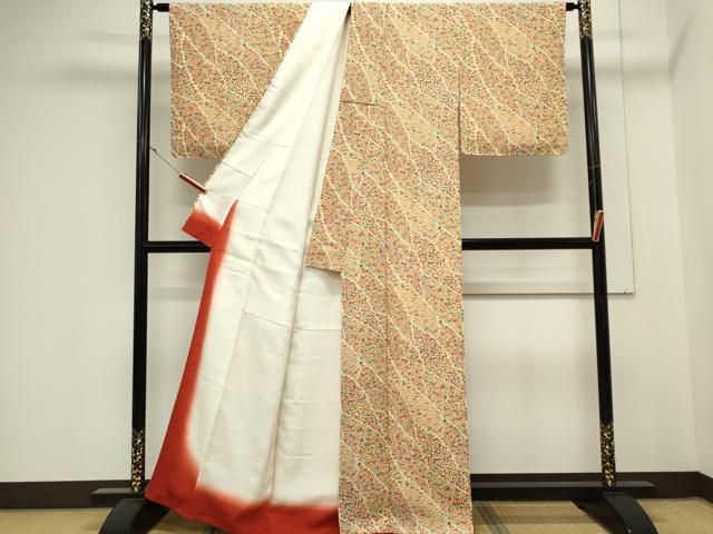 平和屋着物■上質な小紋　草花文　正絹　逸品　未使用　CABL5938ou