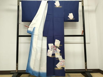 平和屋着物■訪問着　破れ色紙重ね花鳥文　金彩　正絹　逸品　CABL5944ou