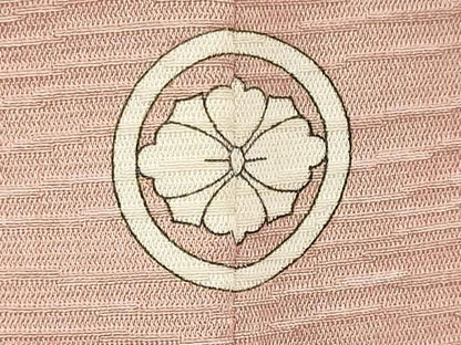 平和屋着物■上質な色無地　作家物　杢目地紋　水柿色　正絹　逸品　CABL5945ou