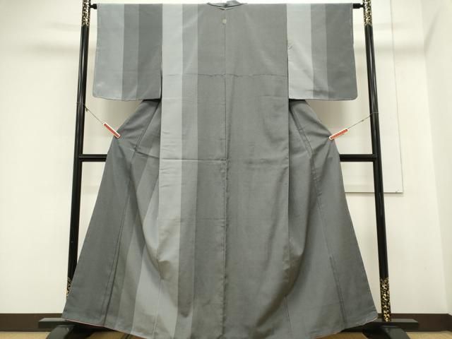 平和屋着物■上質な紬　縞　正絹　逸品　CABL5947ou
