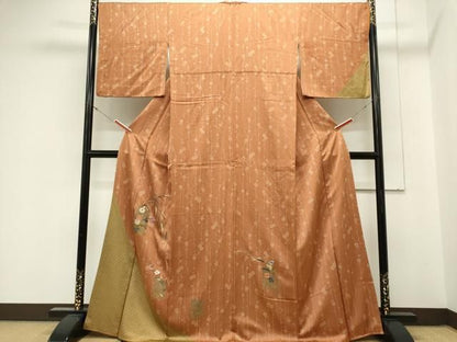 平和屋着物■訪問着　駒刺繍　枝花文　金彩　正絹　逸品　CABL5948ou