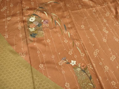 平和屋着物■訪問着　駒刺繍　枝花文　金彩　正絹　逸品　CABL5948ou