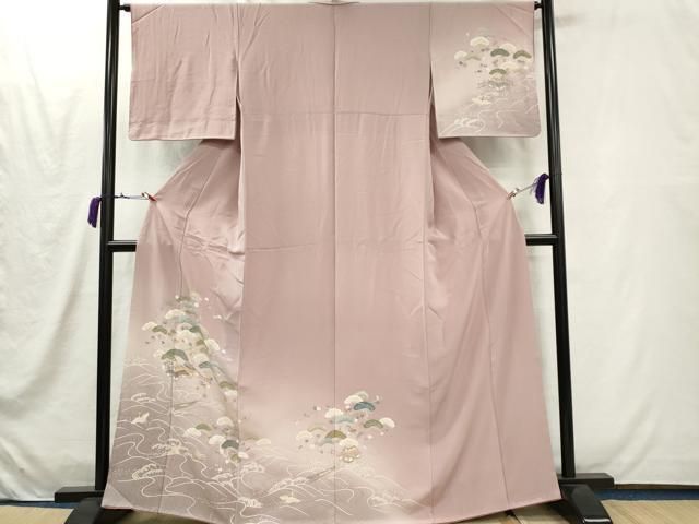 平和屋着物■訪問着　立波飛鶴松文　暈し染め　金彩　正絹　逸品　CABL5951ou