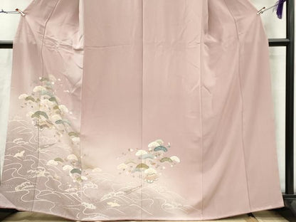 平和屋着物■訪問着　立波飛鶴松文　暈し染め　金彩　正絹　逸品　CABL5951ou