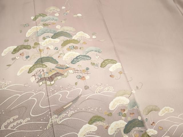 平和屋着物■訪問着　立波飛鶴松文　暈し染め　金彩　正絹　逸品　CABL5951ou