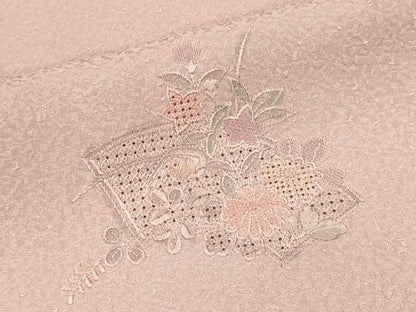 平和屋着物■中国三大刺繍　スワトウ刺繍　色留袖　地紙草花文　暈し染め　正絹　逸品　CABL5952ou