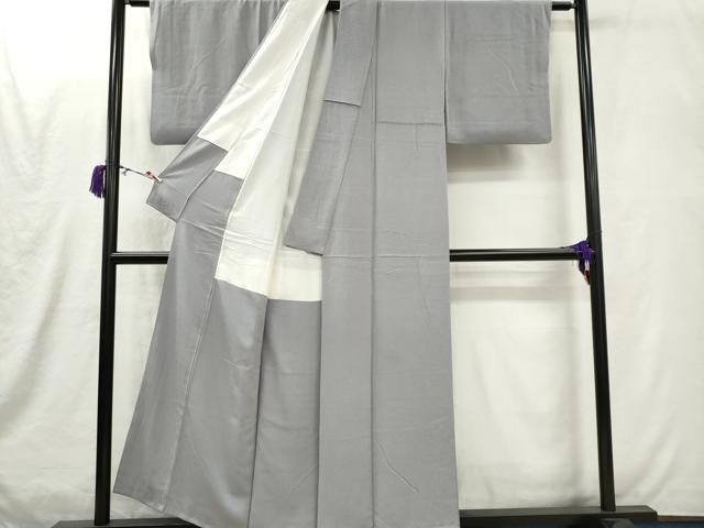 平和屋着物■上質な色無地　桔梗鼠色　正絹　逸品　CABL5953ou