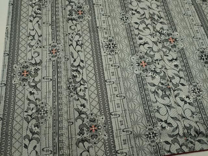 平和屋着物■上質なお召　花唐草間道　正絹　逸品　未使用　CABL5960ou