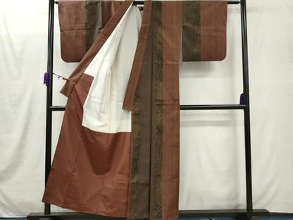 平和屋着物■本場大島紬　縞　吉祥文　証紙付き　正絹　逸品　CABL5973ou