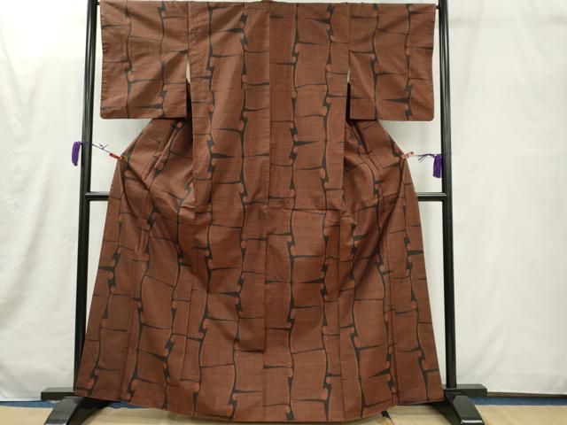 平和屋着物■本場大島紬　9マルキ　幾何学文　正絹　逸品　CABL5977ou