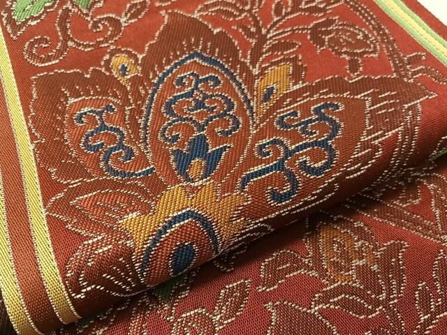 平和屋着物●西陣　川島織物　六通柄　本袋帯　更紗間道　正絹　逸品　CABL6015vp