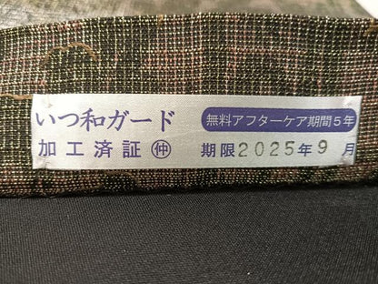 平和屋着物▽全通柄　京袋帯　スリーシーズン　春夏秋　カトレア立涌取　金彩　反端付き　正絹　逸品　CABL6019vp