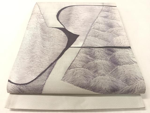 平和屋着物●太鼓柄袋帯　すくい織　抽象文様　正絹　逸品　CABL6021vp