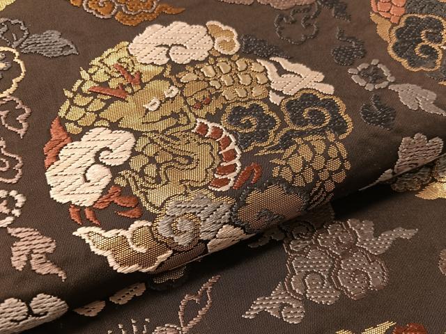 平和屋着物●六通柄袋帯　唐織　雲龍丸文　金糸　正絹　逸品　CABL6027vp