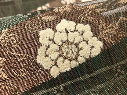 平和屋着物▽全通柄袋帯　スリーシーズン　春夏秋　モール　切嵌吉祥花文　金糸　やまと誂製　正絹　逸品　未使用　CABL6029vp