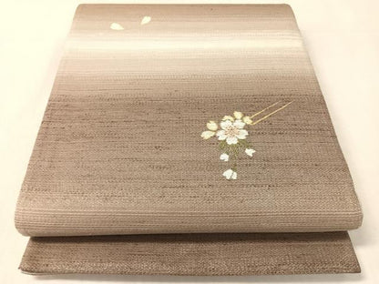 平和屋着物●両面　全通柄袋帯　嵐山さくら桟敷　桜かんざし　月の満ち欠け　金銀糸　正絹　逸品　CABL6030vp
