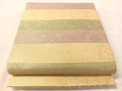 平和屋着物●両面　両方向　全通柄袋帯　唐織　正倉院花文　金糸　正絹　逸品　CABL6033vp