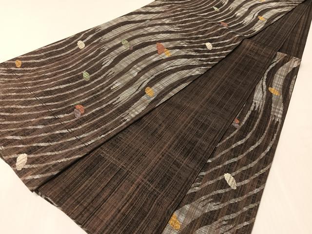 平和屋着物▽西陣　田畔康男作　六通柄袋帯　スリーシーズン　春夏秋　竹流幾可文　金銀糸　正絹　逸品　CABL6037vp