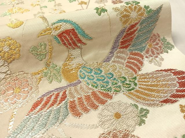 平和屋着物●西陣　六通柄　本袋帯　天平華喰鳥錦　金銀糸　正絹　逸品　CABL6041vp