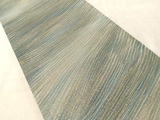 平和屋着物●全通柄袋帯　作家物　紬地　流線文　金彩　正絹　逸品　未使用　CABL6051vp