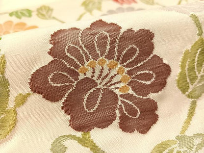 平和屋着物▼太鼓柄袋帯　すくい織　花唐草文　金糸　正絹　逸品　CABL6061vp