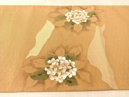 平和屋着物▽太鼓柄袋帯　スリーシーズン　春夏秋　手描き　紫陽花　正絹　逸品　CABL6070vp