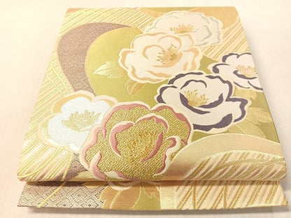 平和屋着物●六通柄袋帯　唐織　舞花文　金銀糸　正絹　逸品　CABL6072vp