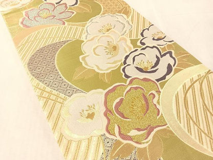 平和屋着物●六通柄袋帯　唐織　舞花文　金銀糸　正絹　逸品　CABL6072vp