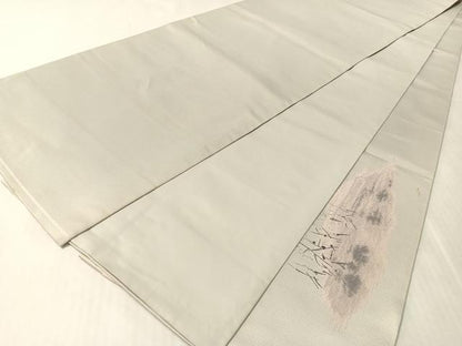 平和屋着物▼太鼓柄袋帯　作家物　夕ぐれどき　銀糸　正絹　逸品　CABL6074vp