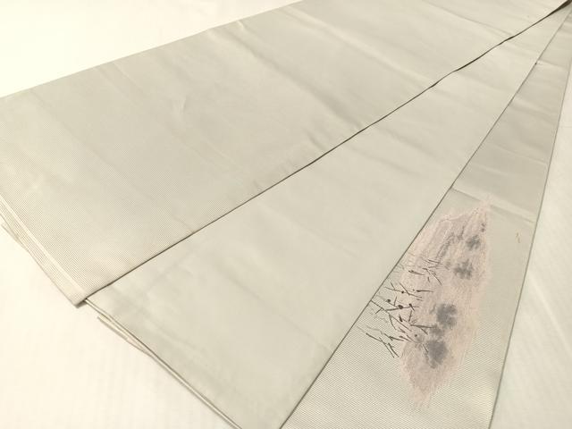 平和屋着物▼太鼓柄袋帯　作家物　夕ぐれどき　銀糸　正絹　逸品　CABL6074vp