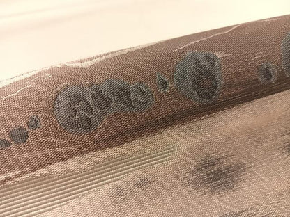 平和屋着物▼太鼓柄袋帯　作家物　夕ぐれどき　銀糸　正絹　逸品　CABL6074vp