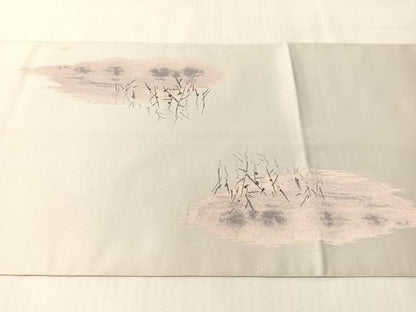 平和屋着物▼太鼓柄袋帯　作家物　夕ぐれどき　銀糸　正絹　逸品　CABL6074vp