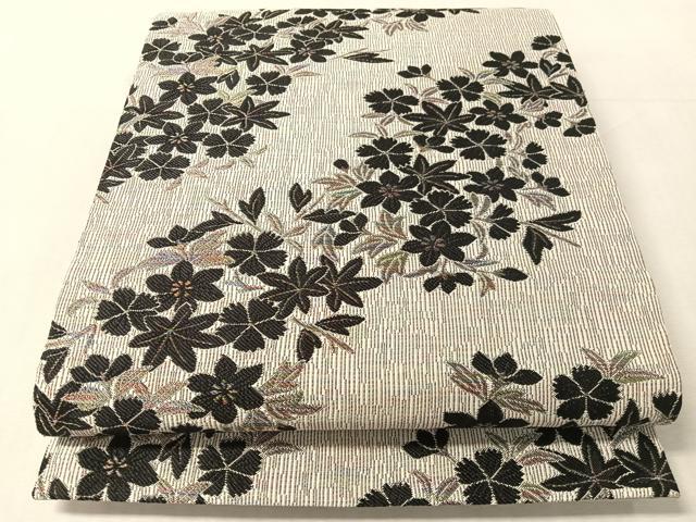 平和屋着物●六通柄袋帯　萬次郎　舞花文　金糸　正絹　逸品　未使用　CABL6076vp