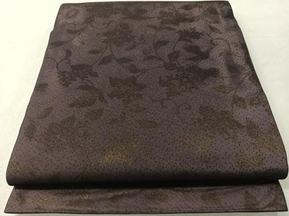 平和屋着物●六通柄袋帯　花唐草文　金糸　正絹　逸品　未使用　CABL6079vp