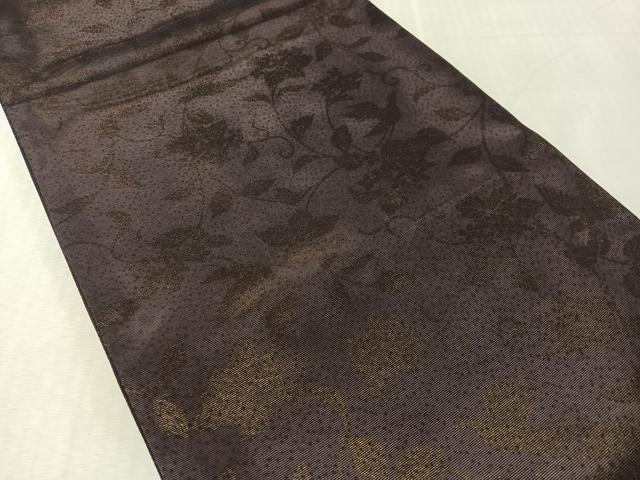 平和屋着物●六通柄袋帯　花唐草文　金糸　正絹　逸品　未使用　CABL6079vp