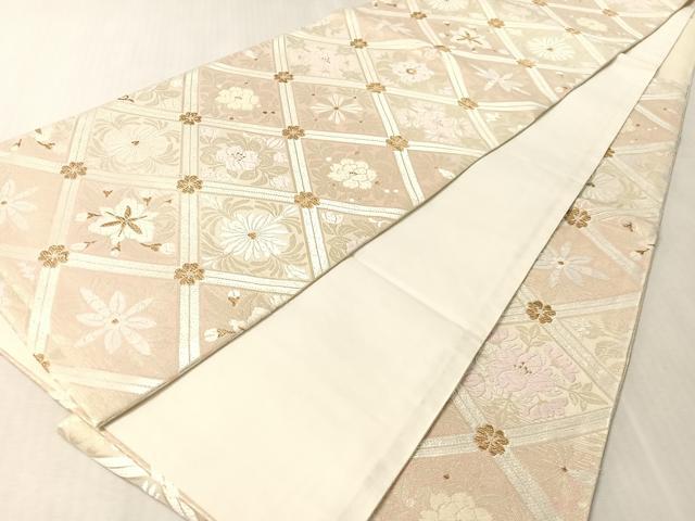 平和屋着物●六通柄袋帯　唐織　御印華文　金糸　正絹　逸品　CABL6080vp
