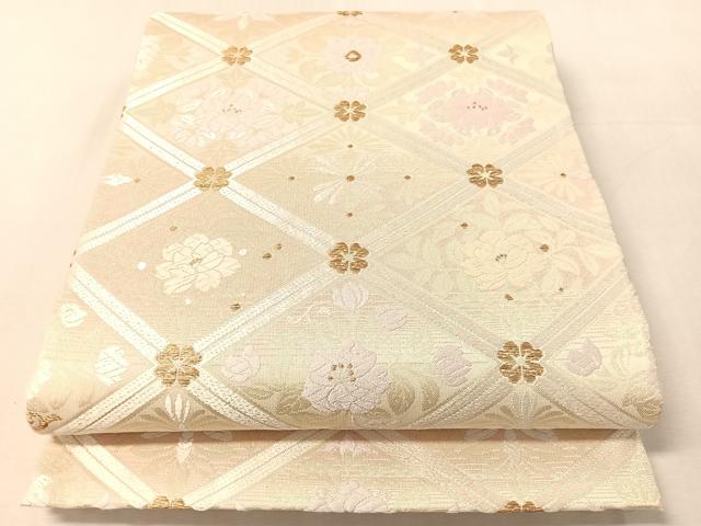 平和屋着物●六通柄袋帯　唐織　御印華文　金糸　正絹　逸品　CABL6080vp