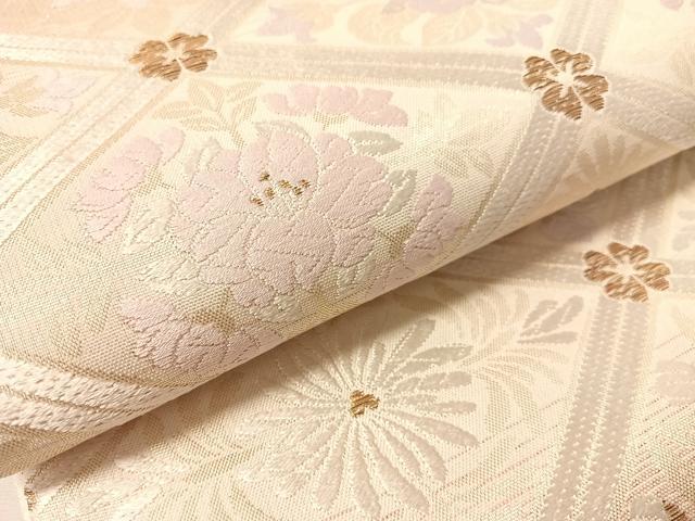 平和屋着物●六通柄袋帯　唐織　御印華文　金糸　正絹　逸品　CABL6080vp
