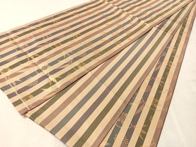 平和屋着物●全通柄　本袋帯　笹蔓間道　金糸　正絹　逸品　未使用　CABL6086vp