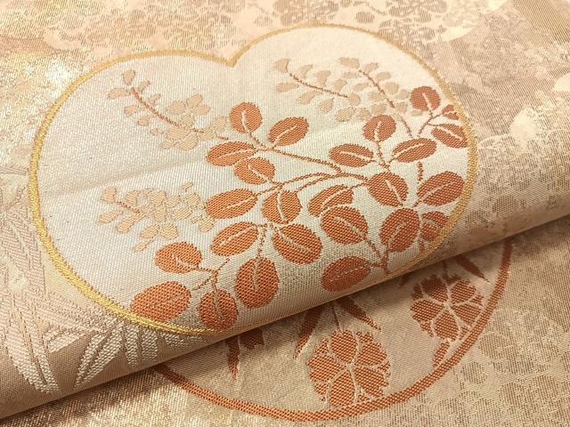 平和屋着物●西陣　川島織物　六通柄　本袋帯　草花文　金銀糸　引箔　正絹　逸品　CABL6088vp