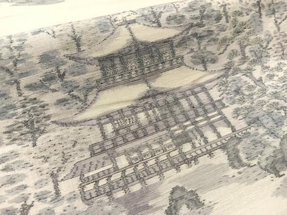 平和屋着物●六通柄袋帯　紬地　金閣寺　正絹　逸品　CABL6091vp