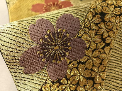 平和屋着物●六通柄袋帯　舞桜　金糸　正絹　逸品　CABL6094vp