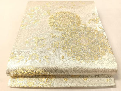 平和屋着物●六通柄袋帯　道長正倉文　純プラチナ二重箔　正絹　逸品　CABL6097vp