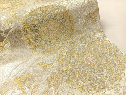 平和屋着物●六通柄袋帯　道長正倉文　純プラチナ二重箔　正絹　逸品　CABL6097vp
